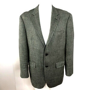 Lauren Ralph Lauren Green Label Herringbone Wool 40 R Sport Coat Jacket Ivory